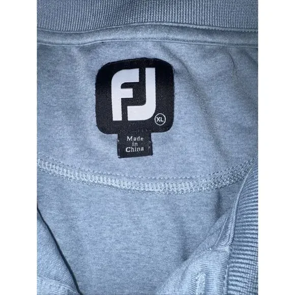 FootJoy Polo Shirt Mens XL Blue Striped Golf Performance Stretch Embroidered ECU - Picture 3 of 8